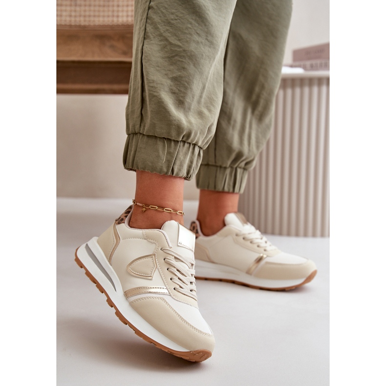Eko läder Sneakers för kvinnor Beige Velaniela 2