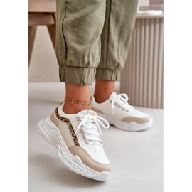 Beige Dam Sneakers Sportskor På En Tjock sula Lerila 2
