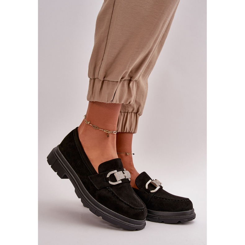 Ekomockamockasiner för kvinnor med dekoration, svart Wistera 1