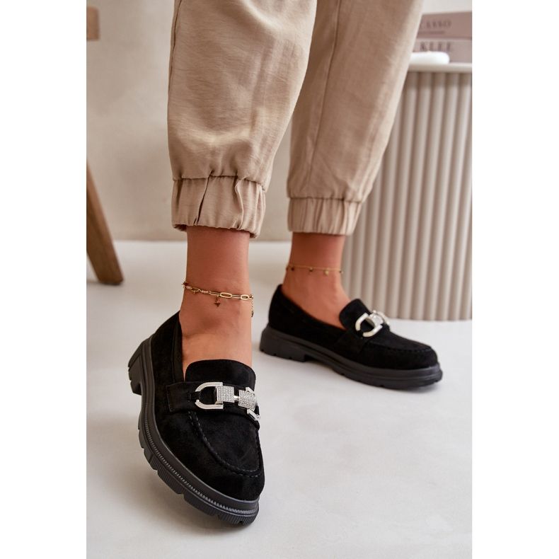 Ekomockamockasiner för kvinnor med dekoration, svart Wistera 2