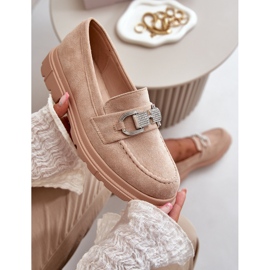 Eko mocka Loafers för kvinnor med dekoration, Beige Wistera 1