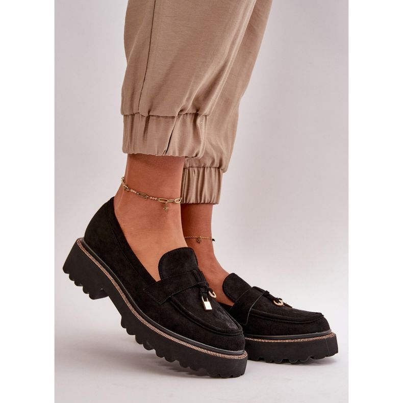 Ekomockamockasiner för kvinnor med dekoration Svart Verindalle 1