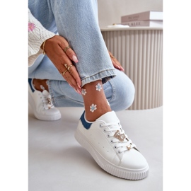 Låga eko-läder-sneakers med vita och blå Cillione-nålar 5