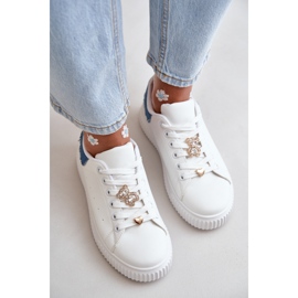 Låga eko-läder-sneakers med vita och blå Cillione-nålar 8