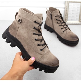 Kaki ankelboots för kvinnor Potocki SZ12168 grön 1