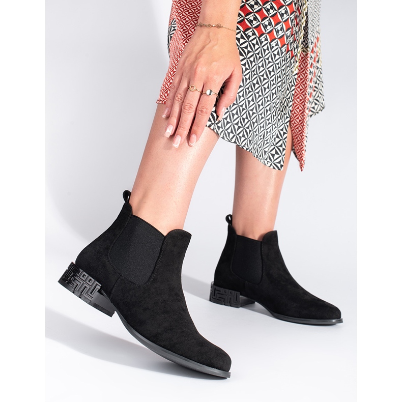 Svarta Chelsea-stövlar med dekorativ klack från Sergio Leone 2