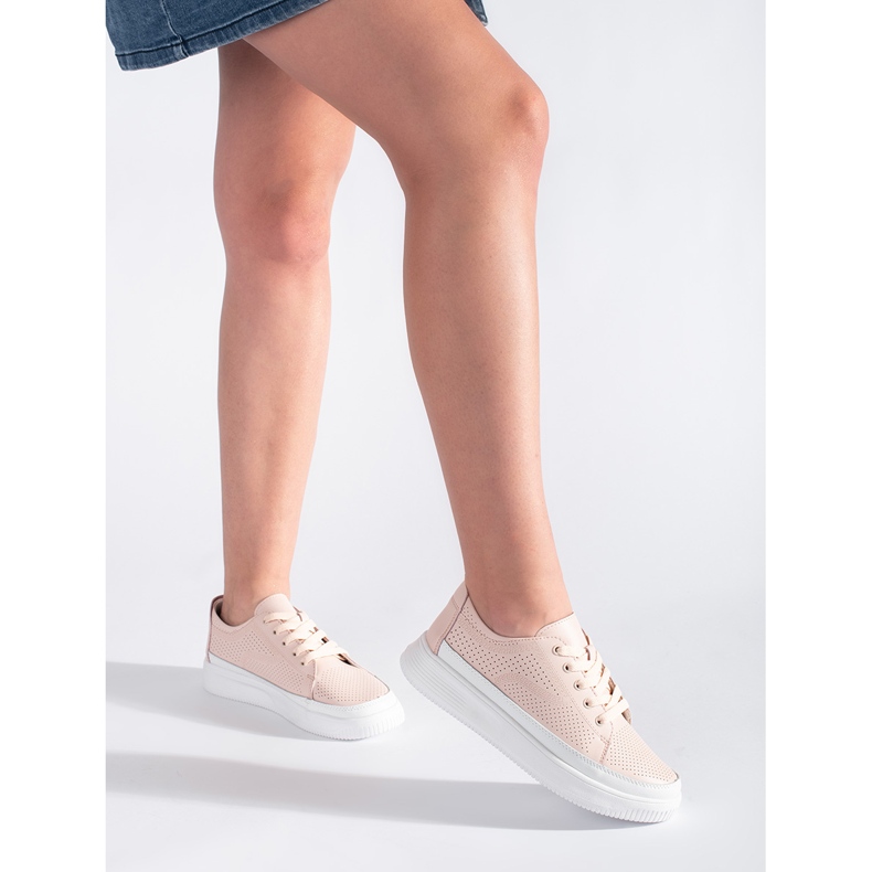 Genombrutna rosa sneakers i läder från Sergio Leone 2