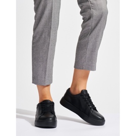 Sergio Leone Svart läderbundna sportsneakers kvinnors SP014 2