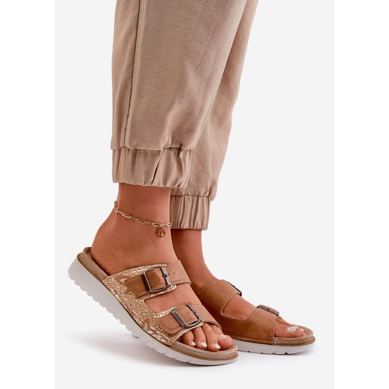 Bekväma flip-flops för kvinnor med spännen Inblu CN000033 Brun 1