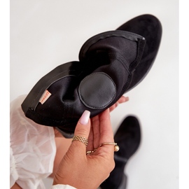 Ankelstövlar för kvinnor med dragkedja med en dekorativ detalj, ekomocka, svart Lerioria 2