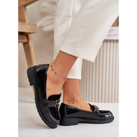 Lackmockasiner för kvinnor med teddybjörn Svart S.Barski HY42-339A 2