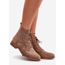 Ankelstövlar för kvinnor med mönster Brun S.Barski HY66-136 1