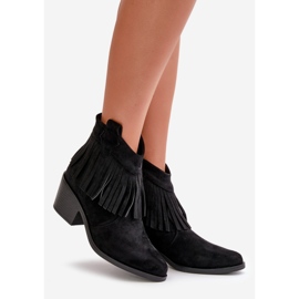 Cowboystövlar dam med dragkedja Eco Mocka Svart S.Barski HY42-127 1