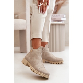 Isolerade ankelstövlar för kvinnor med skavsår, ekologiskt läder, guld Verietta gyllene 2