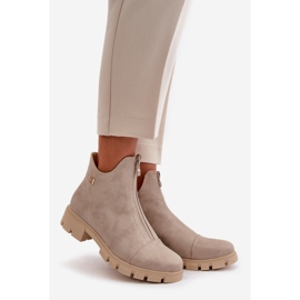 Isolerade ankelstövlar för kvinnor med skavsår, ekologiskt läder, guld Verietta gyllene 1