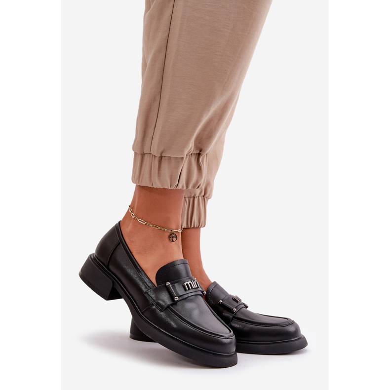 Eleganta dammockasiner gjorda av naturligt läder, svart Vinceza 91114 1