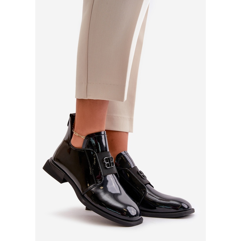 Dampatentskor gjorda av naturligt läder, svart Vinceza 91120 1