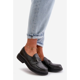 Zazoo 20174 eleganta läderskor med platt klack, svart 1