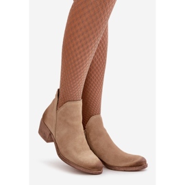 Zazoo 60475 Suede Heels isolerade klackar beige 1