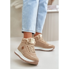 Damisolerade sportskor på plattform Khaki Ariatte beige 2