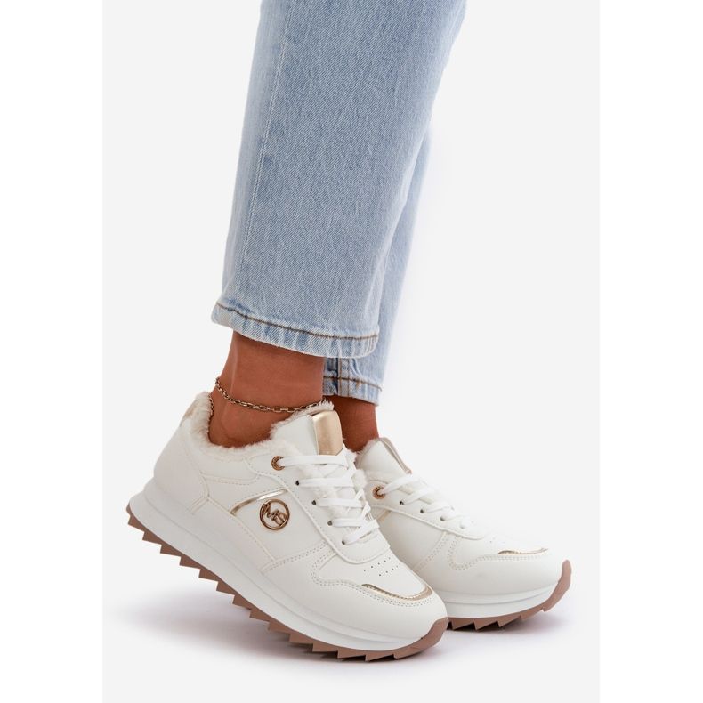 Damsportskor Med Pälsisolering På Plattformen, Vita Lerisas 1