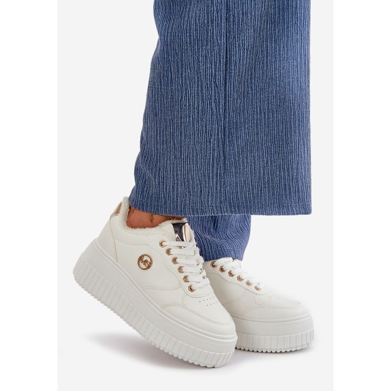 Isolerade sportsneakers för dam med tjock sula, vit Ardiela 1