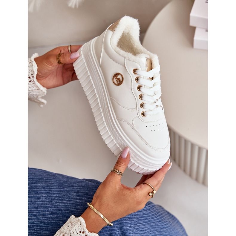 Isolerade sportsneakers för dam med tjock sula, vit Ardiela 2