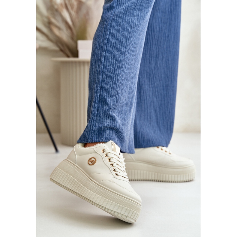 Isolerade sportsneakers för dam med tjock sula, Beige Ardiela 2