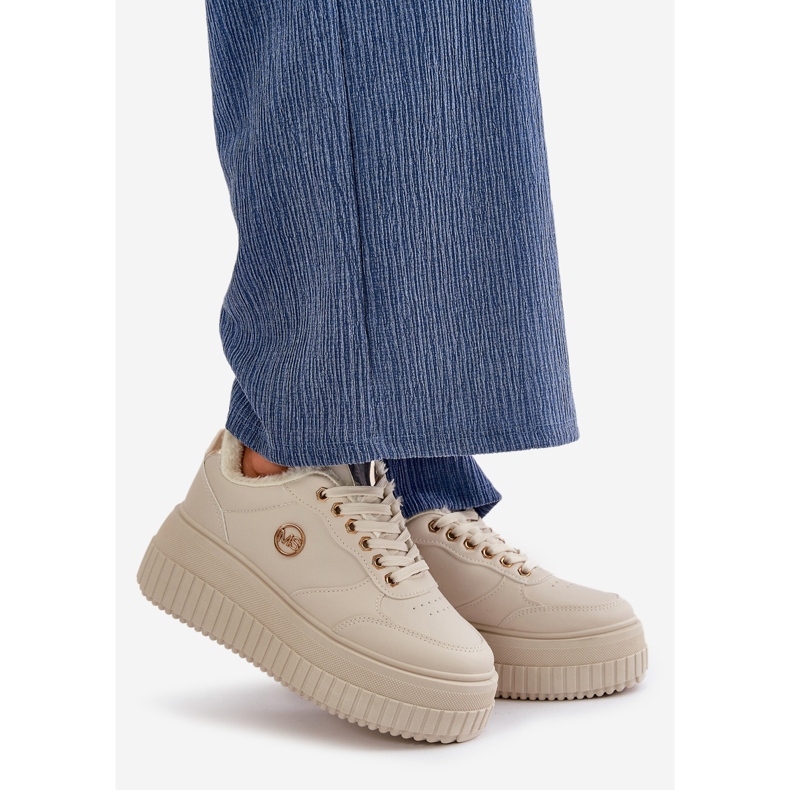 Isolerade sportsneakers för dam med tjock sula, Beige Ardiela 1
