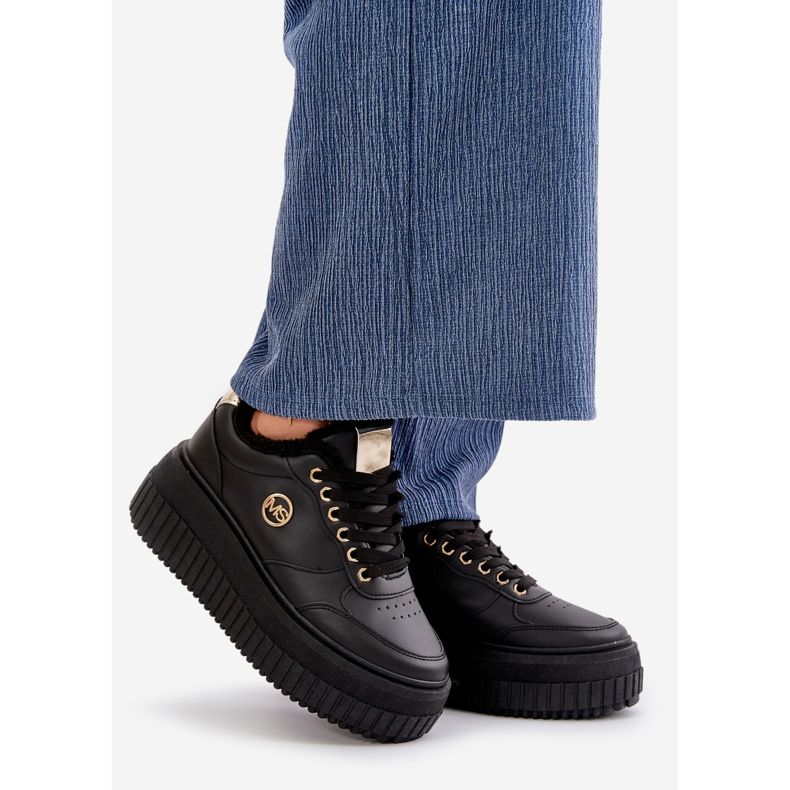 Isolerade sportsneakers för dam med tjock sula, svart Ardiela 1