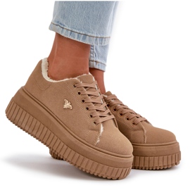 Damisolerade sneakers på en tjock sula med gulddetalj Brun Lotira 11