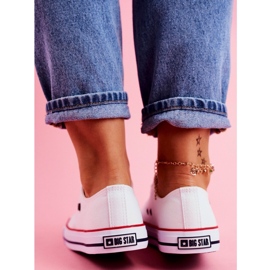 Big star T274022 101 sneakers med snörning vit 3