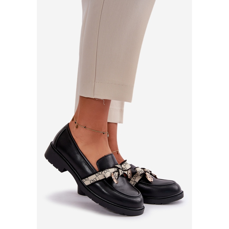 Dam läderskor Loafers Svart S.Barski HY330 1