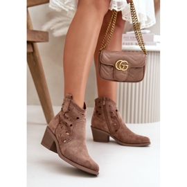 Mocka, genombrutna Cowboystövlar för kvinnor Brun S.Barski HY42-086 2