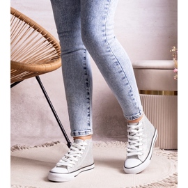 Silver glänsande höga sneakers från Ranifali 1