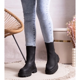 Svarta Kunegunda-stövlar med massiv sula 1