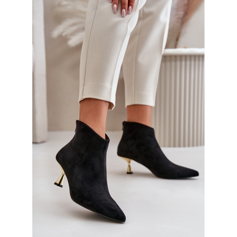 Högklackade damstövlar Eco Mocka Svart Terlena 2