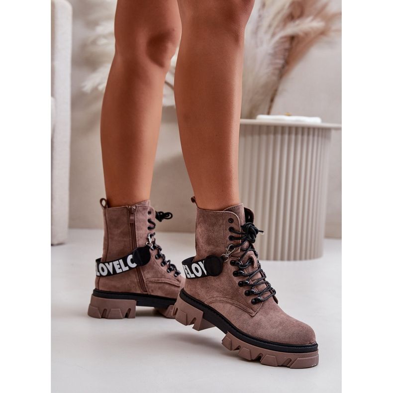 Höga stövlar i mocka med isolering Ljusbrun Danity 2