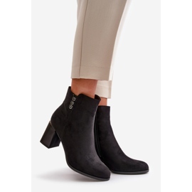 Isolerade damstövlar i ekologisk mocka på hög klack, med dragkedja, svart Erillia 1