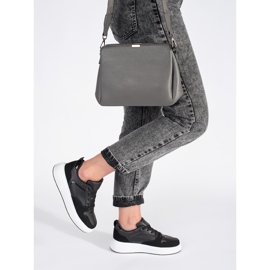 Svarta damsneakers med tjock sula 1