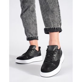 Svarta damsneakers med tjock sula 2