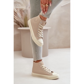 Isolerade sneakers för kvinnor gjorda av ekologiskt läder Beige Big Star OO274934 9
