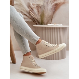Isolerade sneakers för kvinnor gjorda av ekologiskt läder Beige Big Star OO274934 10