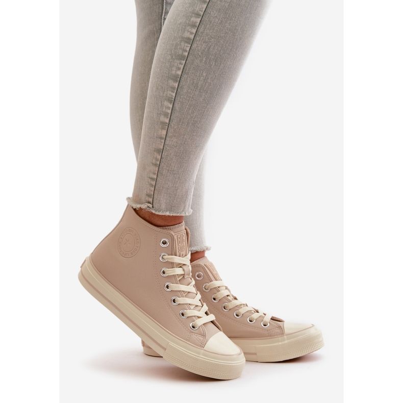 Isolerade sneakers för kvinnor gjorda av ekologiskt läder Beige Big Star OO274934 1