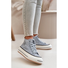 Isolerade damsneakers på Eco Leather Platform Big Star OO274069 Blå 11