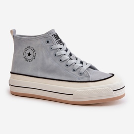 Isolerade damsneakers på Eco Leather Platform Big Star OO274069 Blå 14