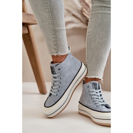 Isolerade damsneakers på Eco Leather Platform Big Star OO274069 Blå 16