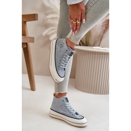 Isolerade damsneakers på Eco Leather Platform Big Star OO274069 Blå 17