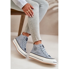 Isolerade damsneakers på Eco Leather Platform Big Star OO274069 Blå 19