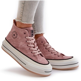 Isolerade damsneakers på Eco Leather Platform Big Star OO274068 Rosa 11